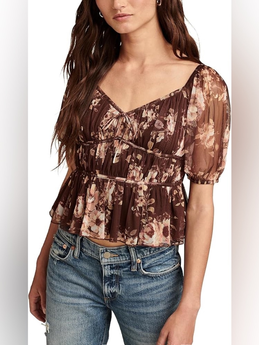 Lucky Brand Women’s Mesh Date Night Top Size Medium